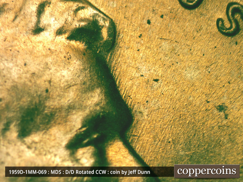 Die-stage B marker on 1959D•1MM•069 (1959 Repunched Mint Mark).