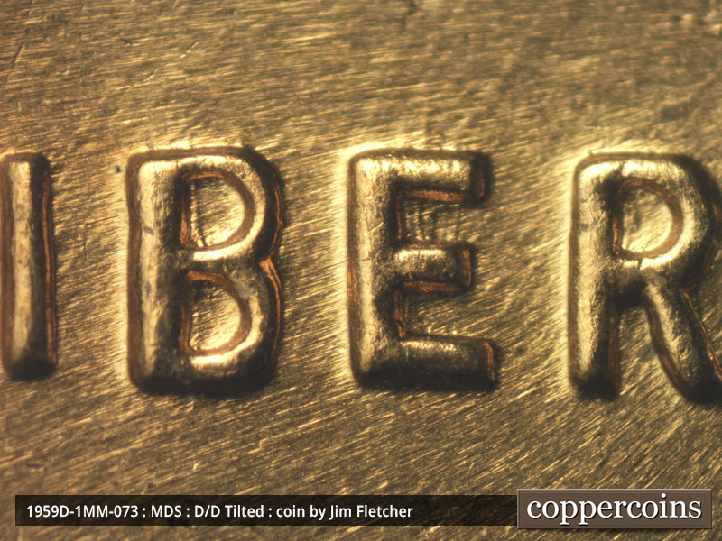 Die-stage B marker on 1959D•1MM•073 (1959 Repunched Mint Mark).