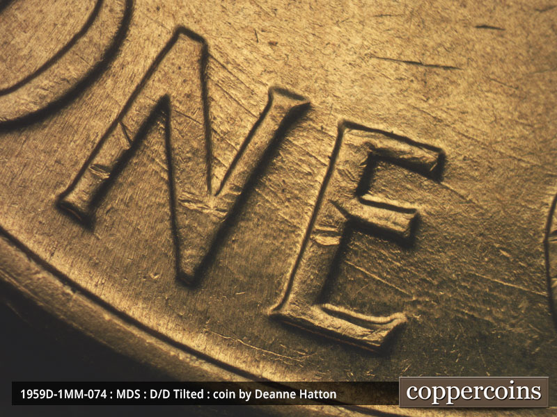 Die-stage B marker on 1959D•1MM•074 (1959 Repunched Mint Mark).