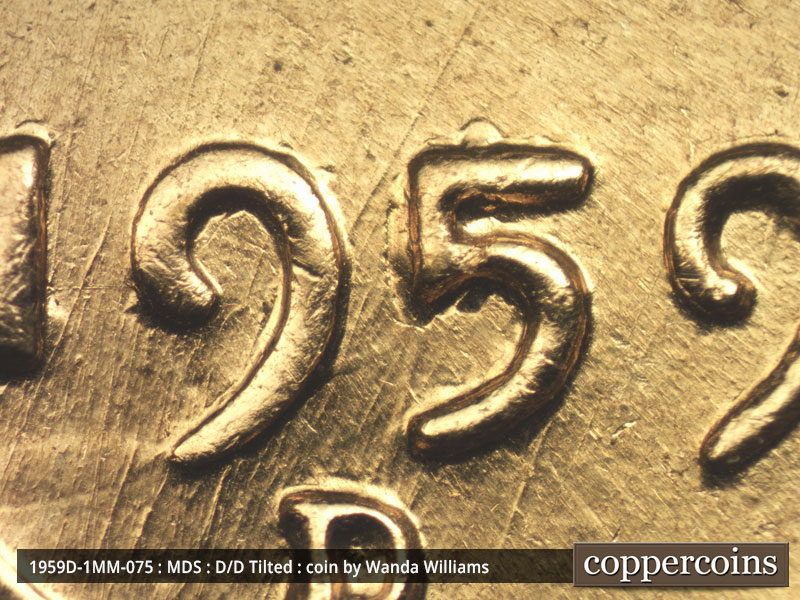 Die-stage B marker on 1959D•1MM•075 (1959 Repunched Mint Mark).