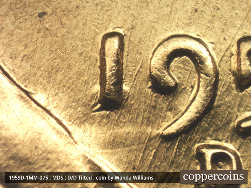 Die-stage B marker on 1959D•1MM•075 (1959 Repunched Mint Mark).
