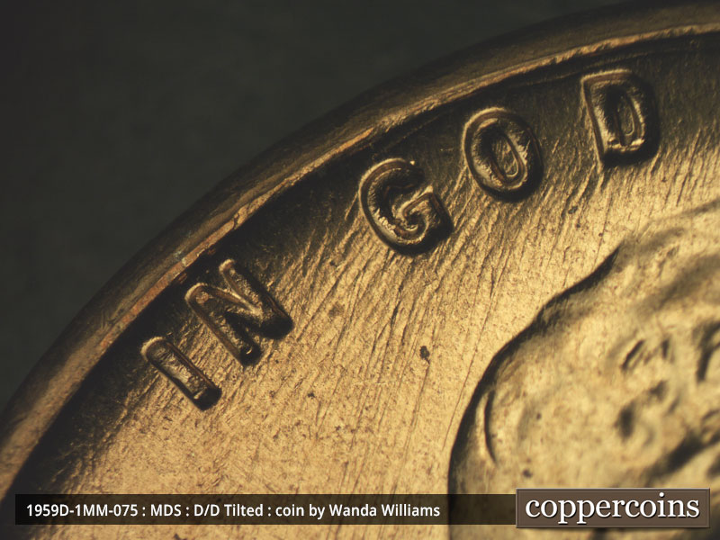 Die-stage B marker on 1959D•1MM•075 (1959 Repunched Mint Mark).