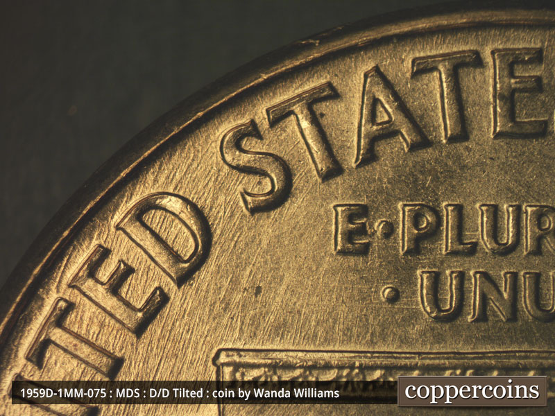 Die-stage B marker on 1959D•1MM•075 (1959 Repunched Mint Mark).