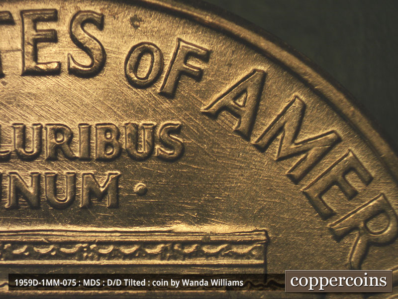 Die-stage B marker on 1959D•1MM•075 (1959 Repunched Mint Mark).