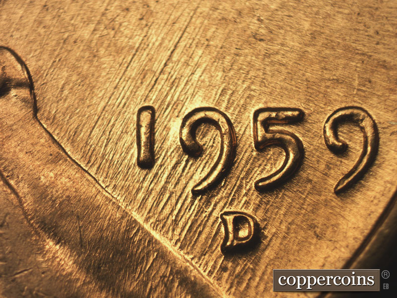 Die-stage B marker on 1959D•1MM•079 (1959 Repunched Mint Mark).