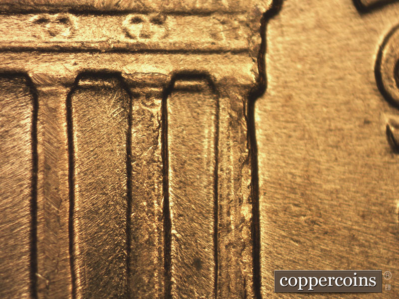 Die-stage B marker on 1959D•1MM•079 (1959 Repunched Mint Mark).