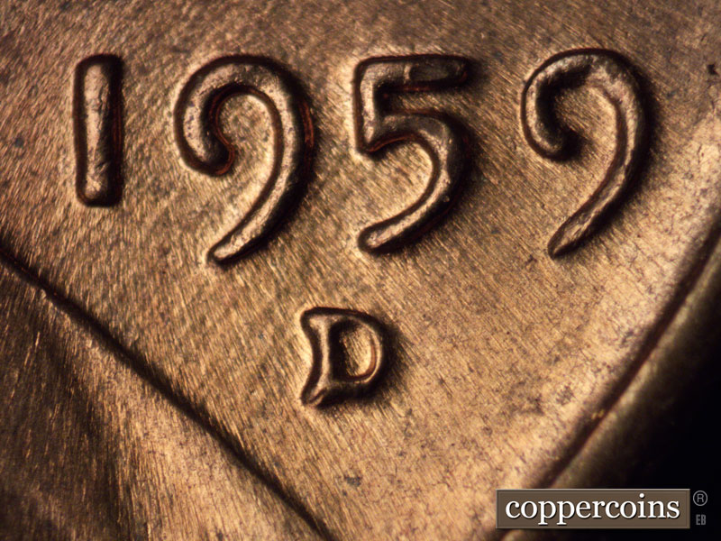Die-stage C marker on 1959D•1MM•080 (1959 Repunched Mint Mark).