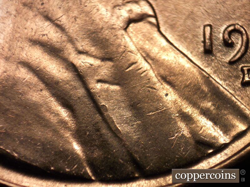 Die-stage B marker on 1959D•1MM•082 (1959 Repunched Mint Mark).