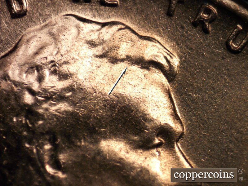 Die-stage B marker on 1959D•1MM•082 (1959 Repunched Mint Mark).