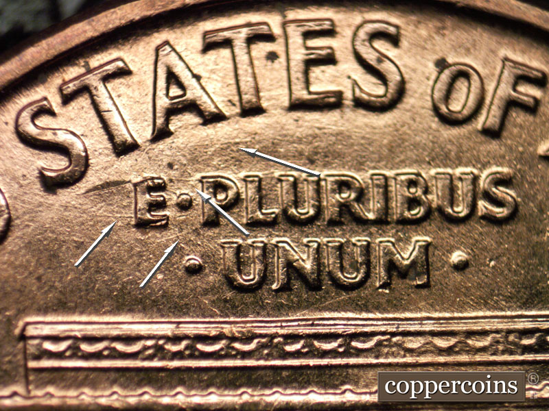 Die-stage B marker on 1959D•1MM•082 (1959 Repunched Mint Mark).