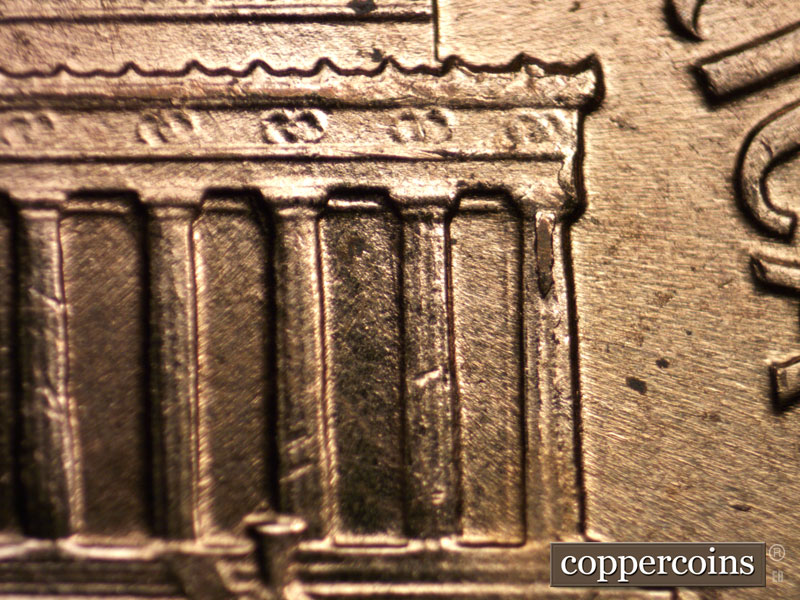 Die-stage B marker on 1959D•1MM•082 (1959 Repunched Mint Mark).