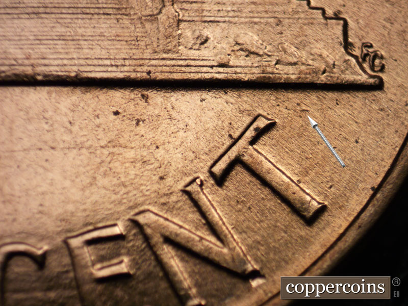 Die-stage B marker on 1959D•1MM•082 (1959 Repunched Mint Mark).