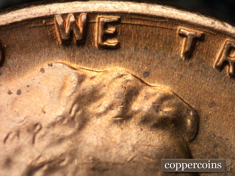 Die-stage B marker on 1959D•1MM•086 (1959 Repunched Mint Mark).