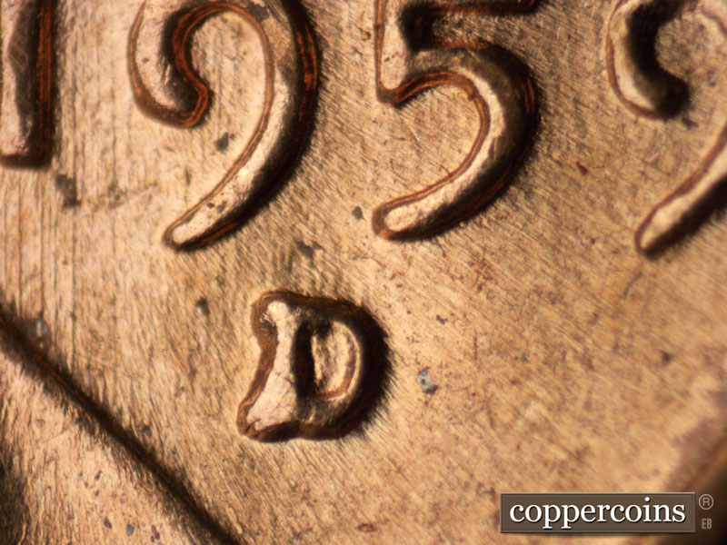 1959 Lincoln cent obverse, CopperCoins die 1959D•1MM•087.