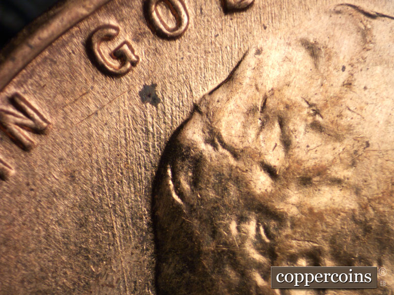 Die-stage B marker on 1959D•1MM•087 (1959 Repunched Mint Mark).