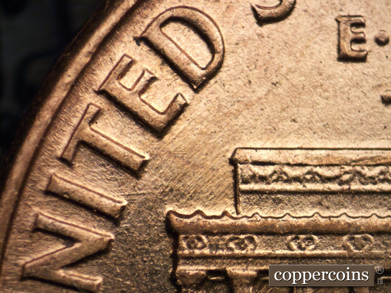 Die-stage B marker on 1959D•1MM•087 (1959 Repunched Mint Mark).