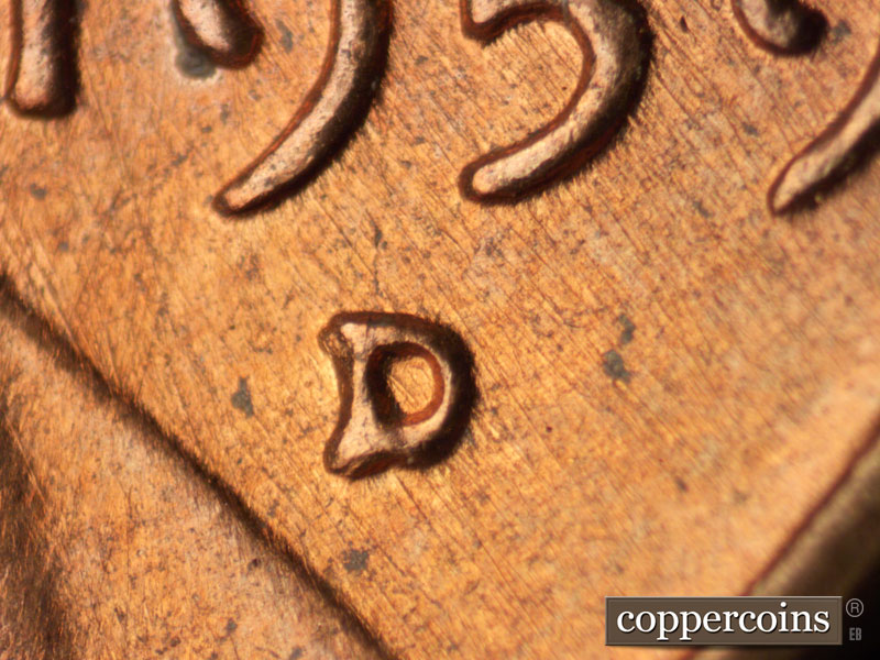Die-stage C marker on 1959D•1MM•088 (1959 Repunched Mint Mark).