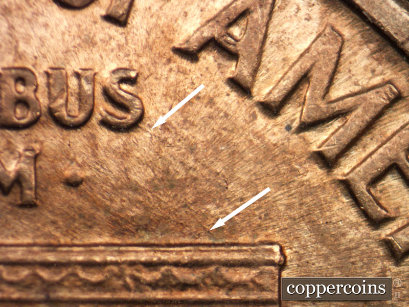 Die-stage C marker on 1959D•1MM•089 (1959 Repunched Mint Mark).