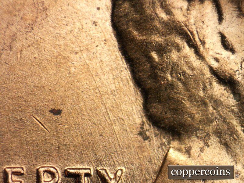 Die-stage B marker on 1959D•1MM•090 (1959 Repunched Mint Mark).