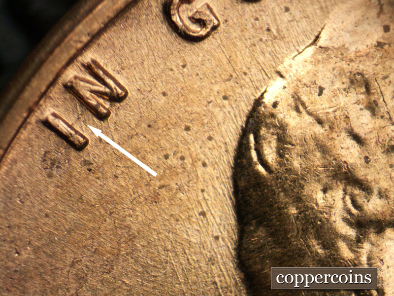 Die-stage B marker on 1959D•1MM•090 (1959 Repunched Mint Mark).