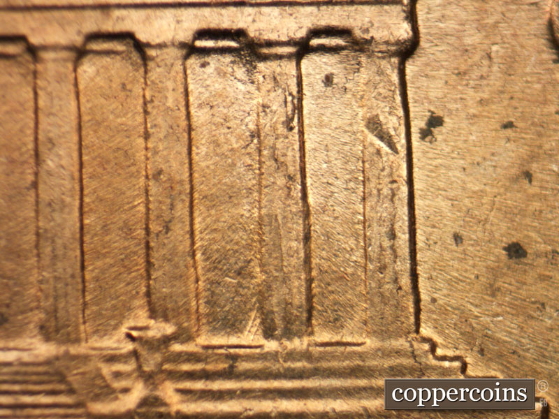 Die-stage B marker on 1959D•1MM•090 (1959 Repunched Mint Mark).