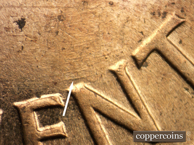 Die-stage B marker on 1959D•1MM•090 (1959 Repunched Mint Mark).