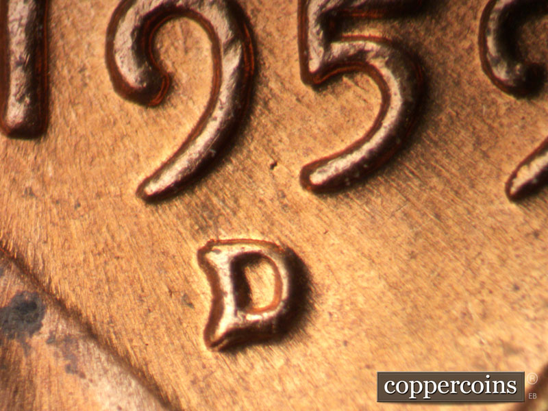 Die-stage C marker on 1959D•1MM•090 (1959 Repunched Mint Mark).