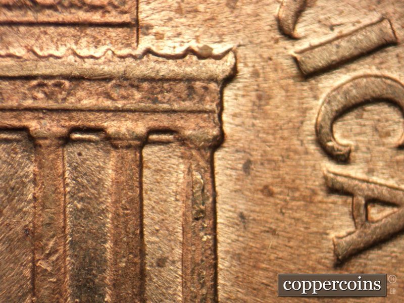 Die-stage C marker on 1959D•1MM•091 (1959 Repunched Mint Mark).