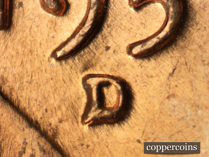 1959 Lincoln cent obverse, CopperCoins die 1959D•1MM•092.