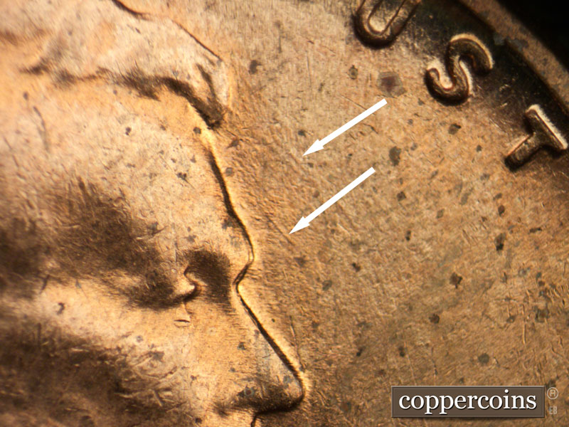 Die-stage B marker on 1959D•1MM•092 (1959 Repunched Mint Mark).