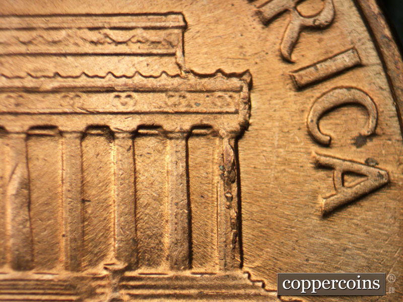 Die-stage B marker on 1959D•1MM•092 (1959 Repunched Mint Mark).