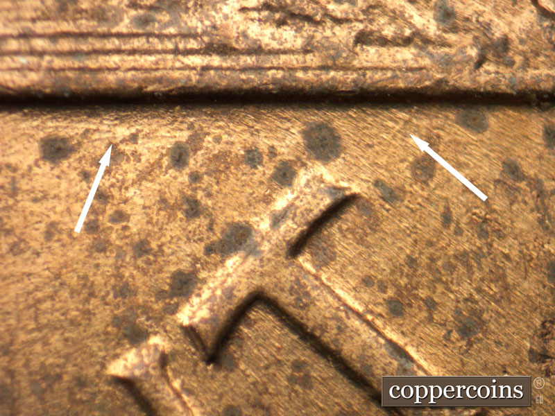 Die-stage B marker on 1959D•1MM•093 (1959 Repunched Mint Mark).