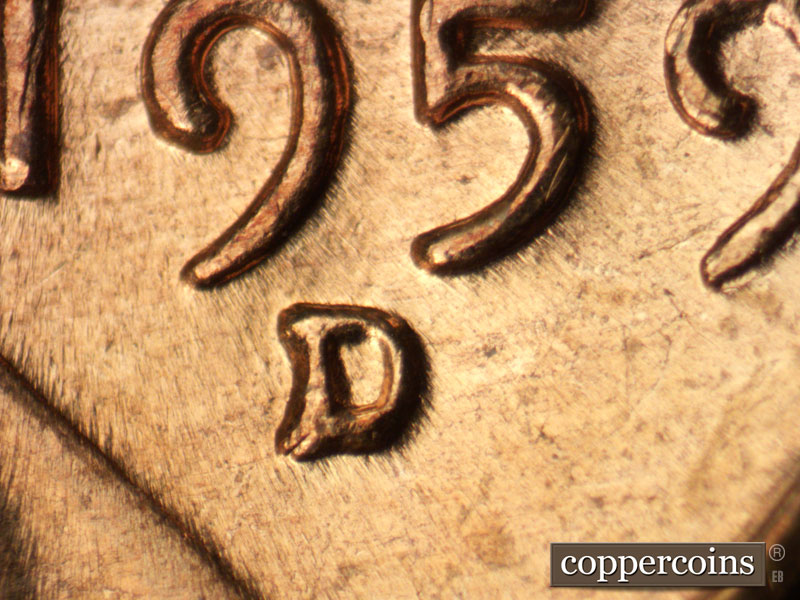 1959 Lincoln cent obverse, CopperCoins die 1959D•1MM•094.