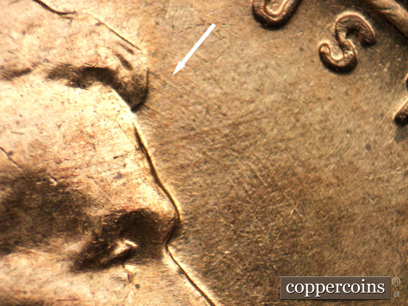 Die-stage B marker on 1959D•1MM•094 (1959 Repunched Mint Mark).