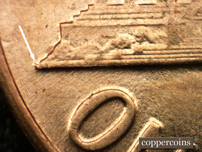 Die-stage B marker on 1959D•1MM•094 (1959 Repunched Mint Mark).