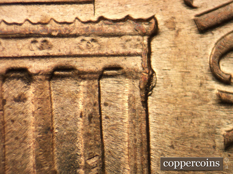 Die-stage B marker on 1959D•1MM•094 (1959 Repunched Mint Mark).