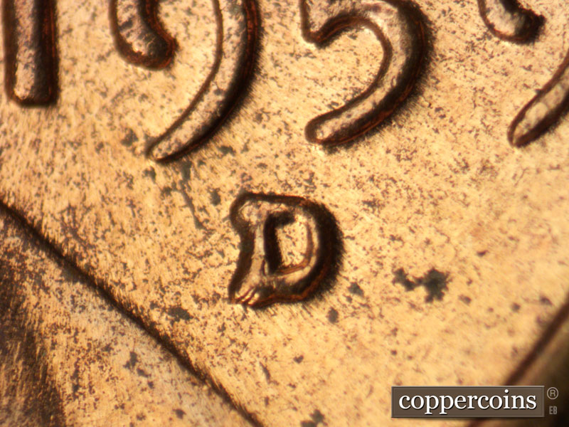 1959 Lincoln cent obverse, CopperCoins die 1959D•1MM•095.