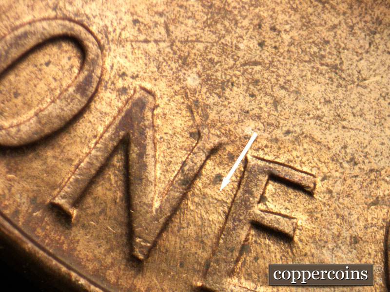 Die-stage B marker on 1959D•1MM•095 (1959 Repunched Mint Mark).