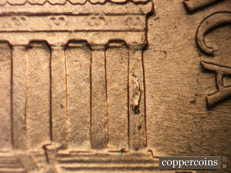 Die-stage C marker on 1959D•1MM•099 (1959 Repunched Mint Mark).