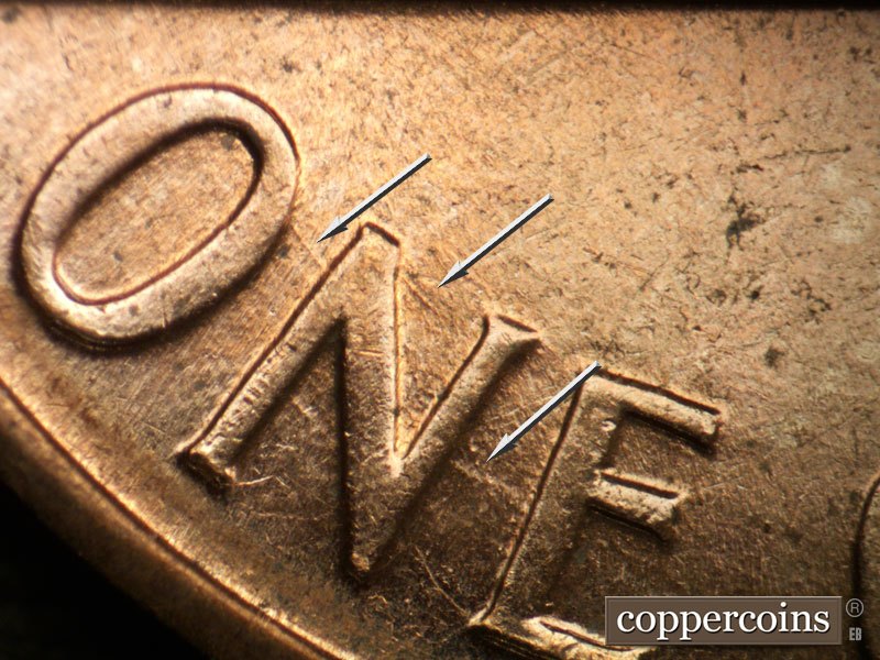 Die-stage B marker on 1959D•1MM•100 (1959 Repunched Mint Mark).