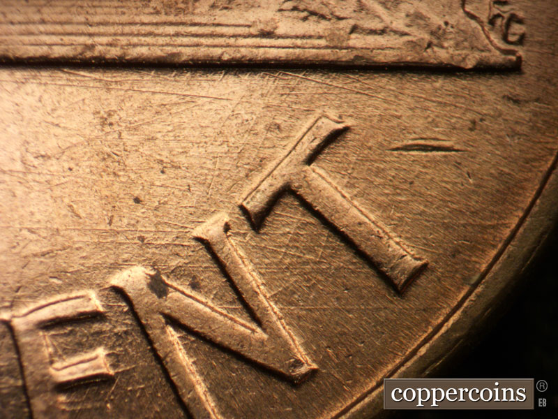 Die-stage B marker on 1959D•1MM•101 (1959 Repunched Mint Mark).