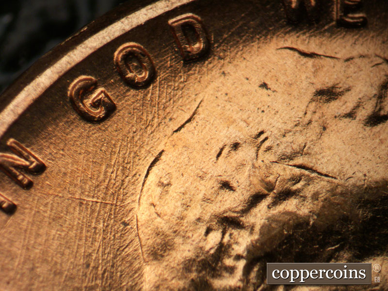 Die-stage B marker on 1959D•1MM•102 (1959 Repunched Mint Mark).