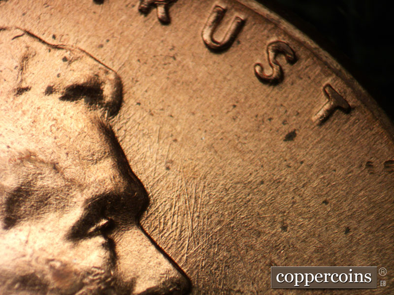 Die-stage B marker on 1959D•1MM•102 (1959 Repunched Mint Mark).