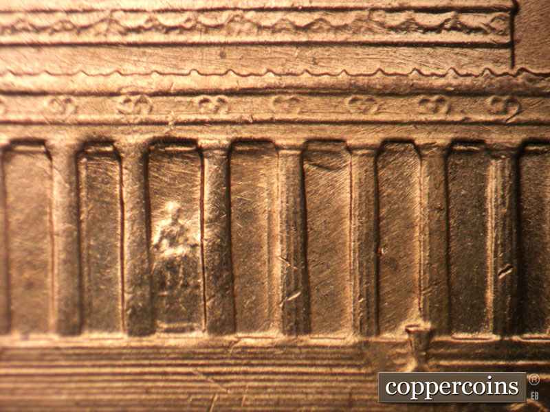 Die-stage B marker on 1959D•1MM•102 (1959 Repunched Mint Mark).
