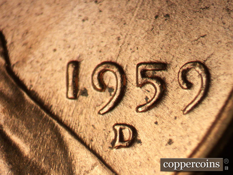 Die-stage C marker on 1959D•1MM•103 (1959 Repunched Mint Mark).