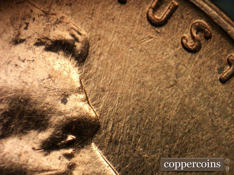 Die-stage B marker on 1959D•1MM•104 (1959 Repunched Mint Mark).