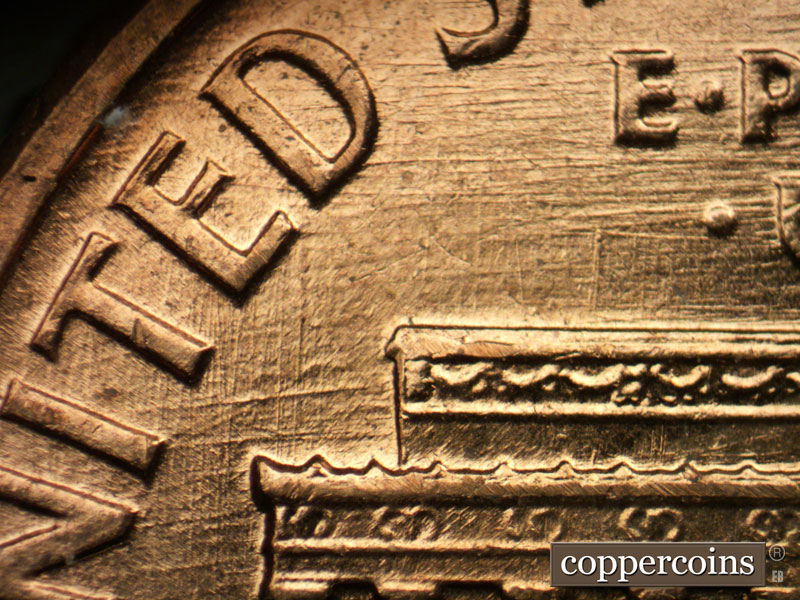 Die-stage B marker on 1959D•1MM•104 (1959 Repunched Mint Mark).