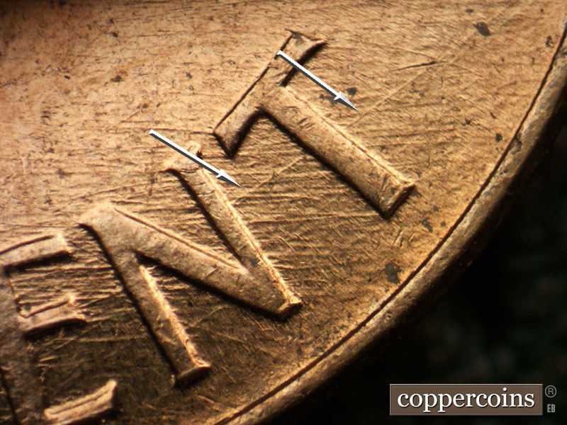 Die-stage B marker on 1959D•1MM•104 (1959 Repunched Mint Mark).