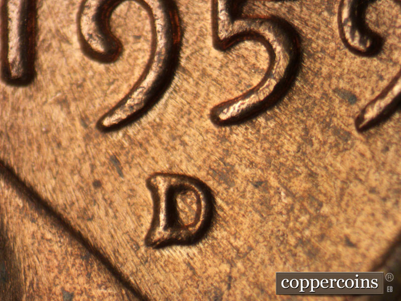 1959 Lincoln cent obverse, CopperCoins die 1959D•1MM•105.