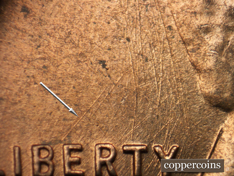 Die-stage B marker on 1959D•1MM•105 (1959 Repunched Mint Mark).